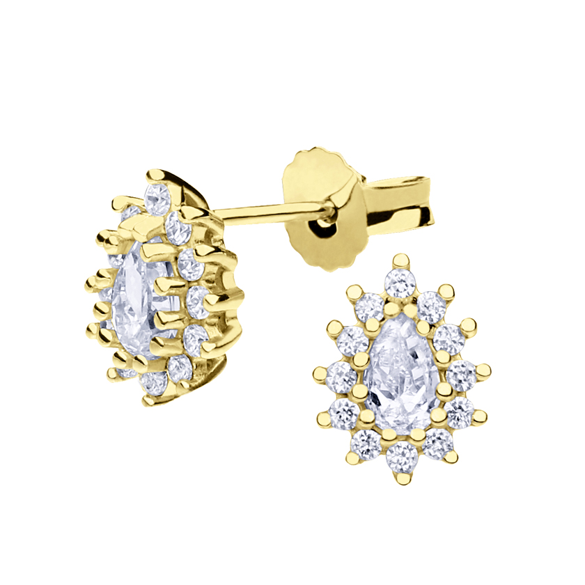 Gold earrings - 7096yw - Kletus jewelry