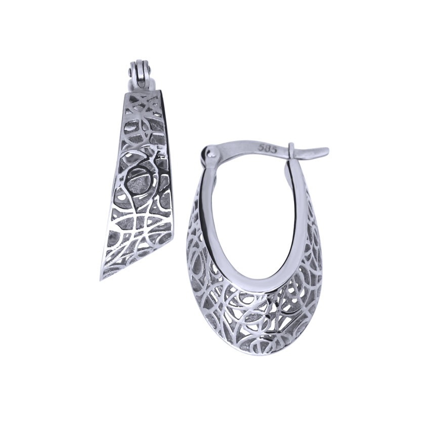 Gold earrings - 7110w - Kletus jewelry